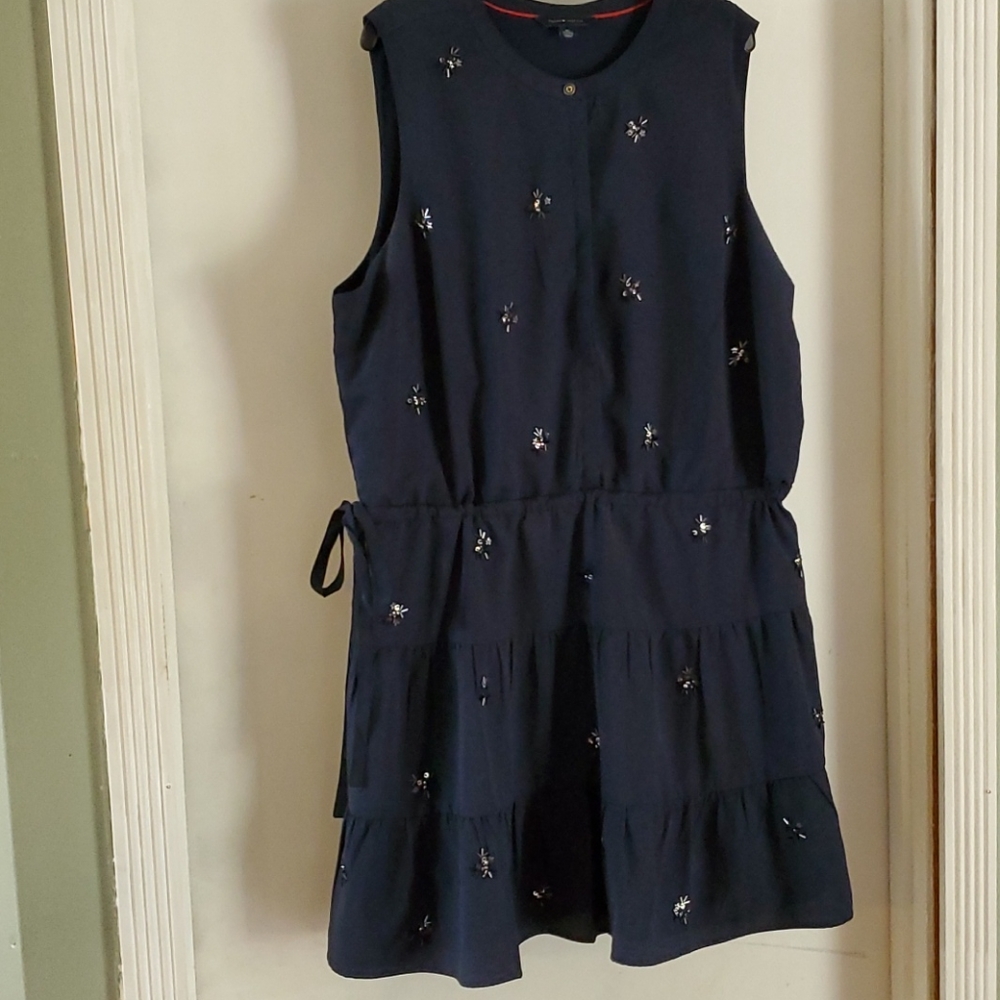 Tommy Hilfiger XL Navy blue beaded dress